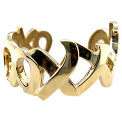 Retro 18 Karat Gold "Love and Kisses" Cuff Bangle by Paloma Picasso for Tiffany & Co.