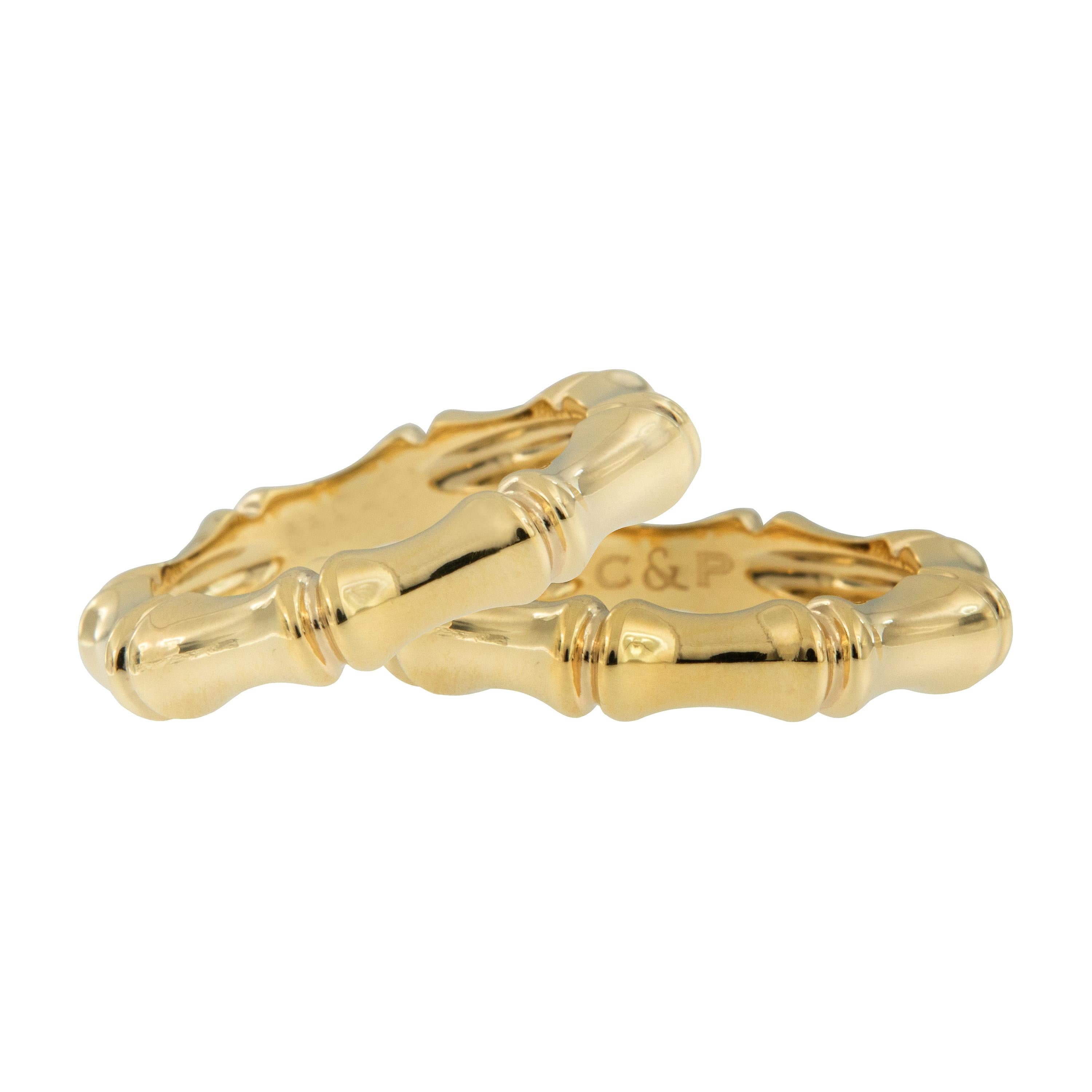 In Chinese culture, bamboo symbolizes strength, acceptance of the natural flow, continuous growth and openness to wisdom. What better way to be mindful of these attributes than wearing this iconic 18 karat yellow gold bamboo motif ring made in Italy