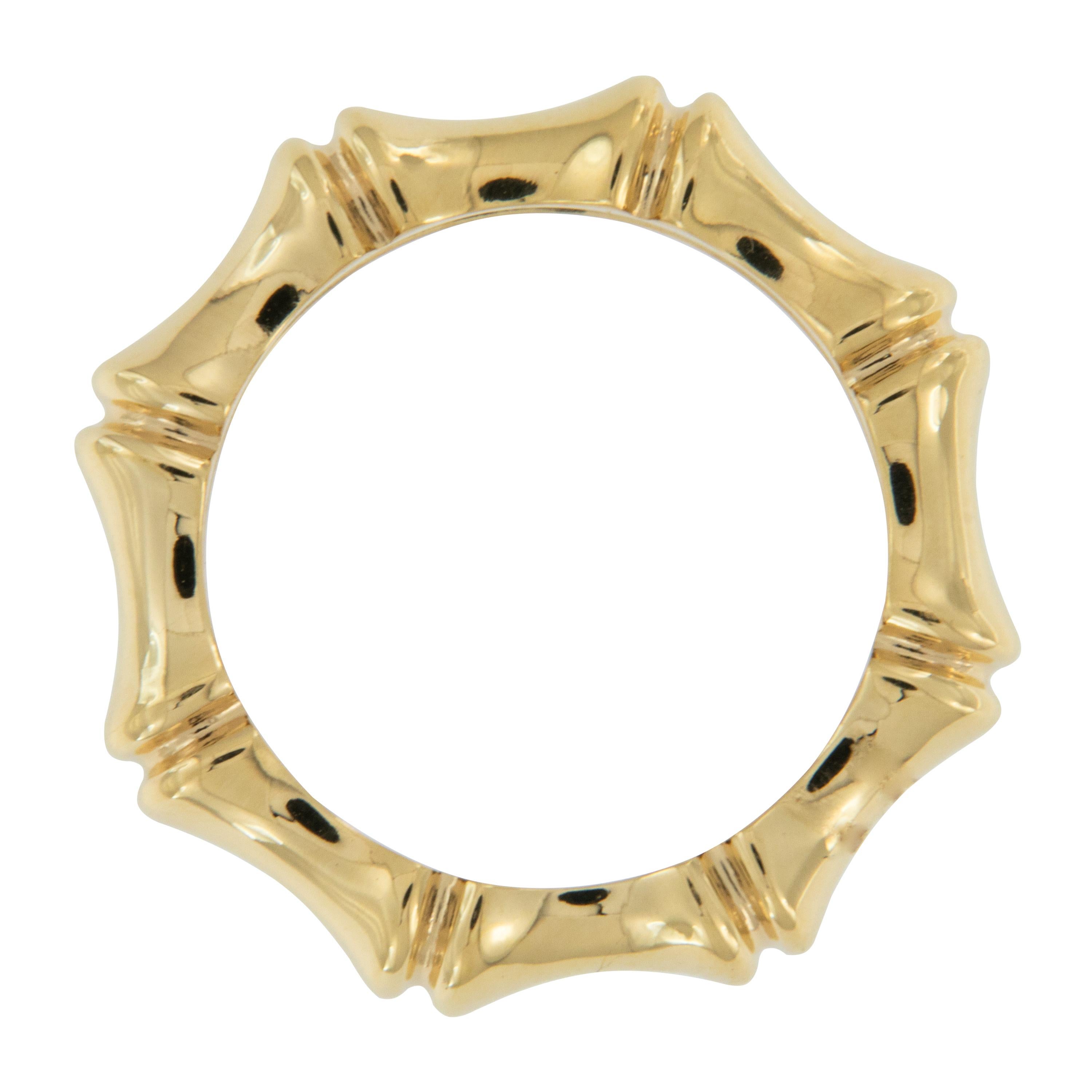 Bague « Made In Italy » en or 18 carats à motif de bambou en vente 1