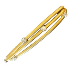 18 Karat Gold Marco Bicego Three-Strand Flexible Scattered Diamond Bracelet