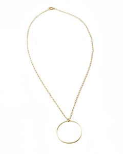 18 Karat Gold Minimal Circle Necklace