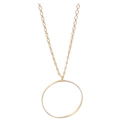 18 Karat Gold Minimal Circle Necklace
