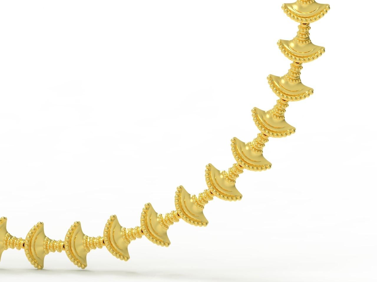 Classical Greek 18 Karat Gold Minoan-Inspired Basket Link Bracelet For Sale