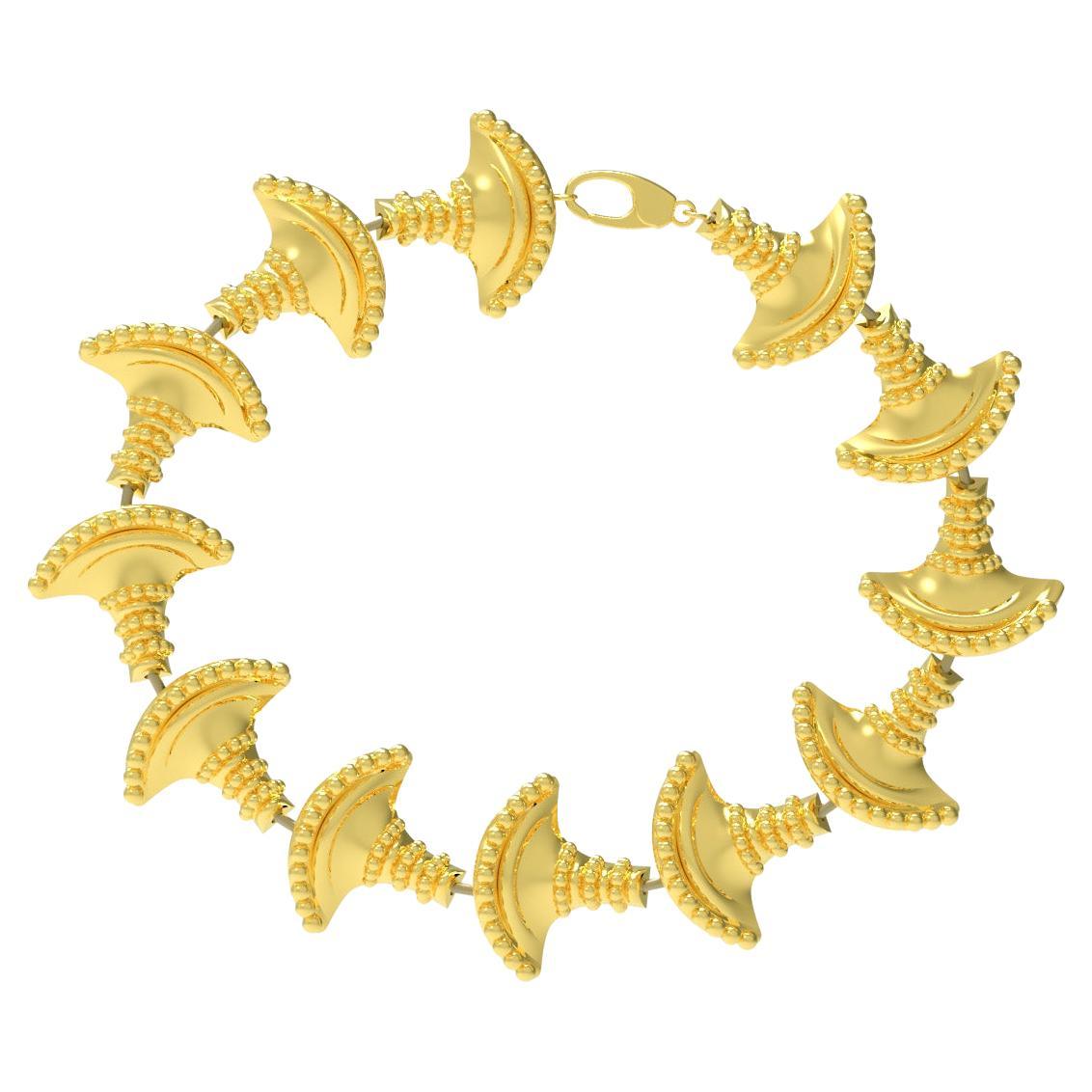 18 Karat Gold Minoan-Inspired Basket Link Bracelet