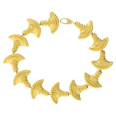 18 Karat Gold Minoan-Inspired Basket Link Bracelet by Romae Jewelry