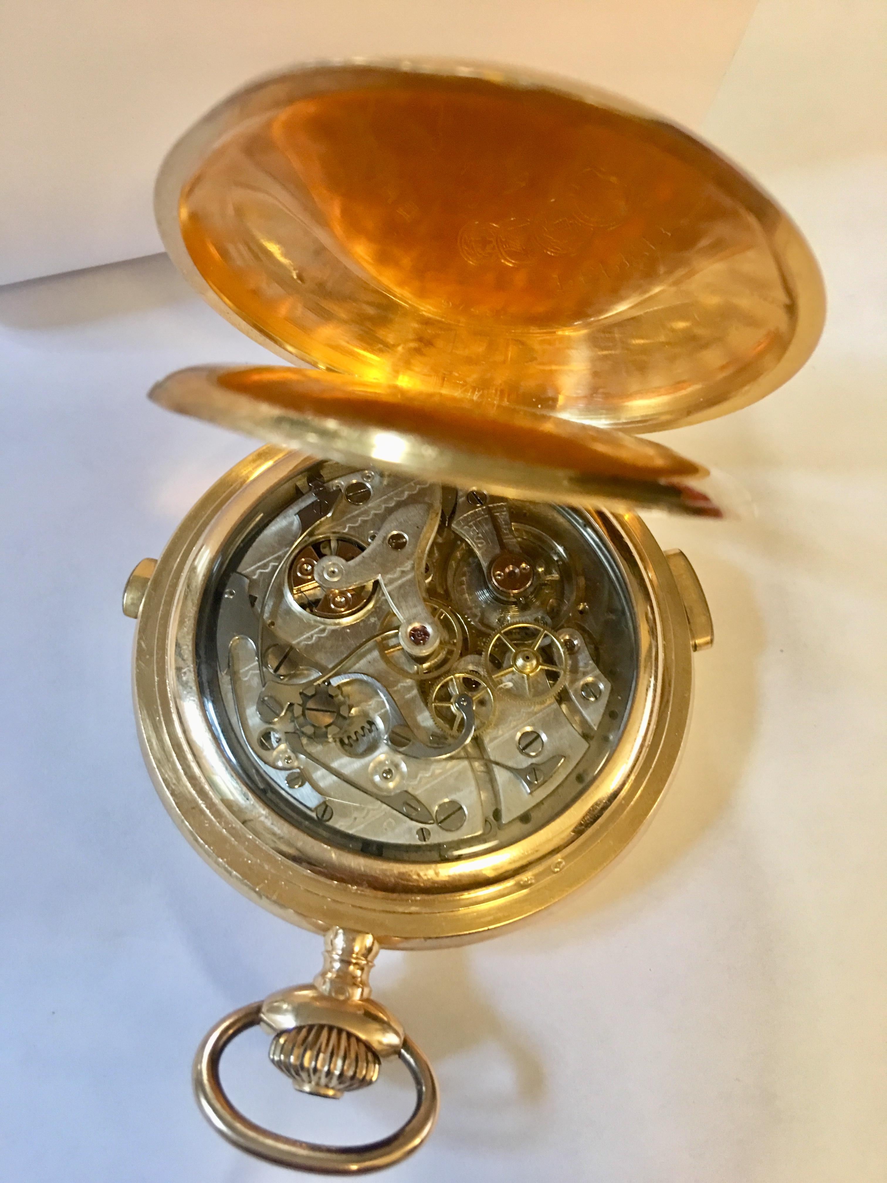 18 Karat Gold Minute Repeater Full Pocket Watch and Chronograph 2