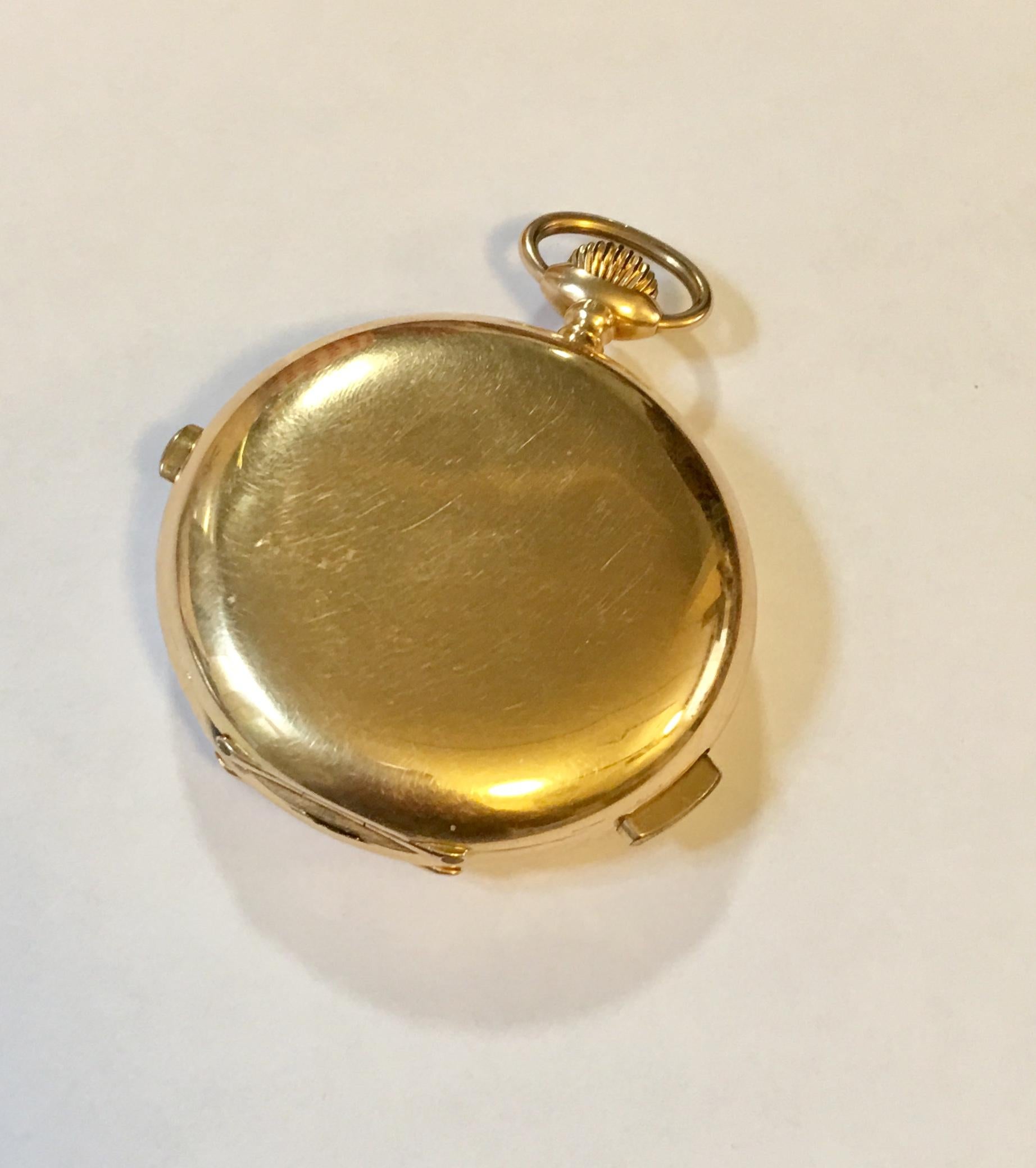 20th Century 18 Karat Gold Minute Repeater Full Pocket Watch