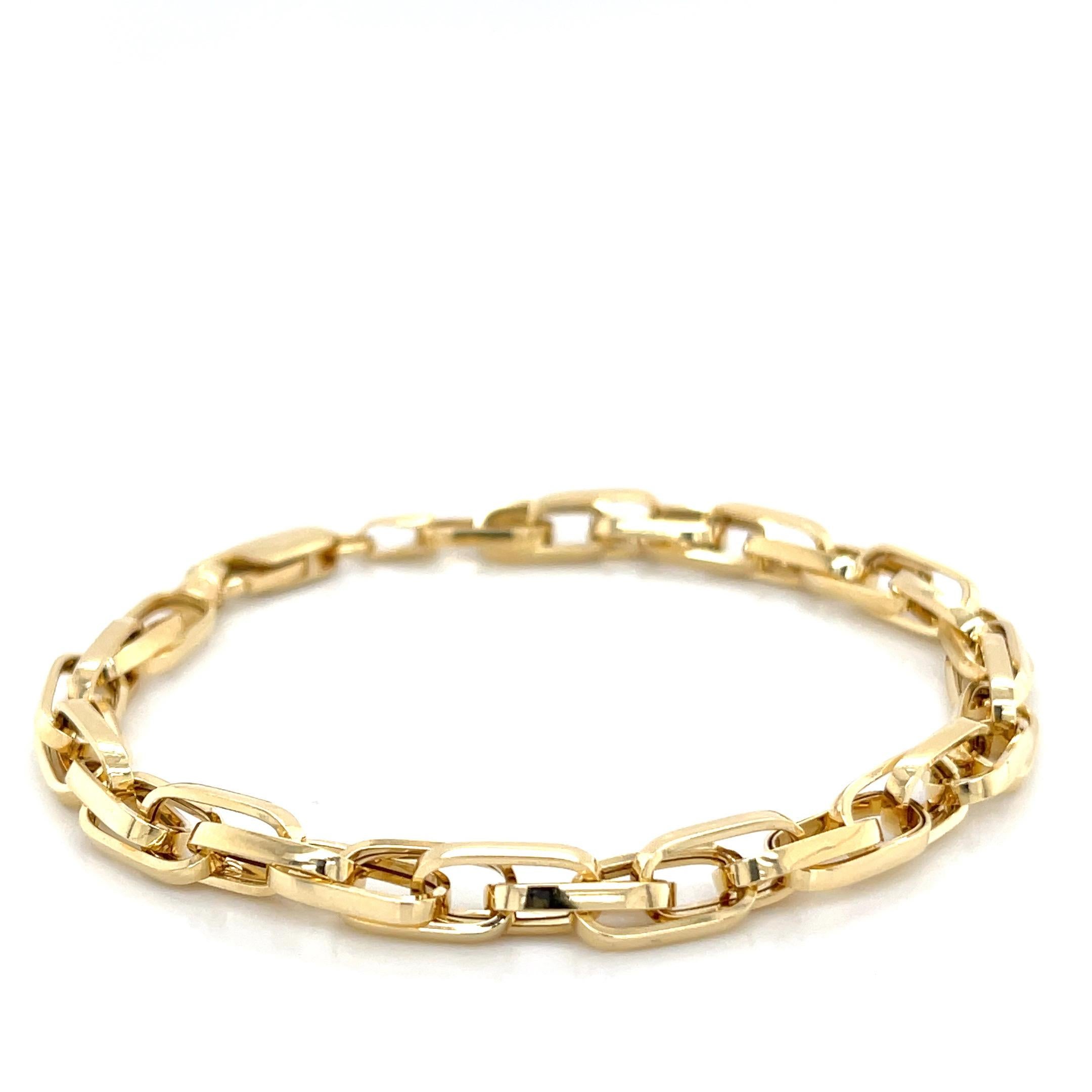 Moderno Bracciale moderno a catena con graffetta in oro 18 carati in vendita