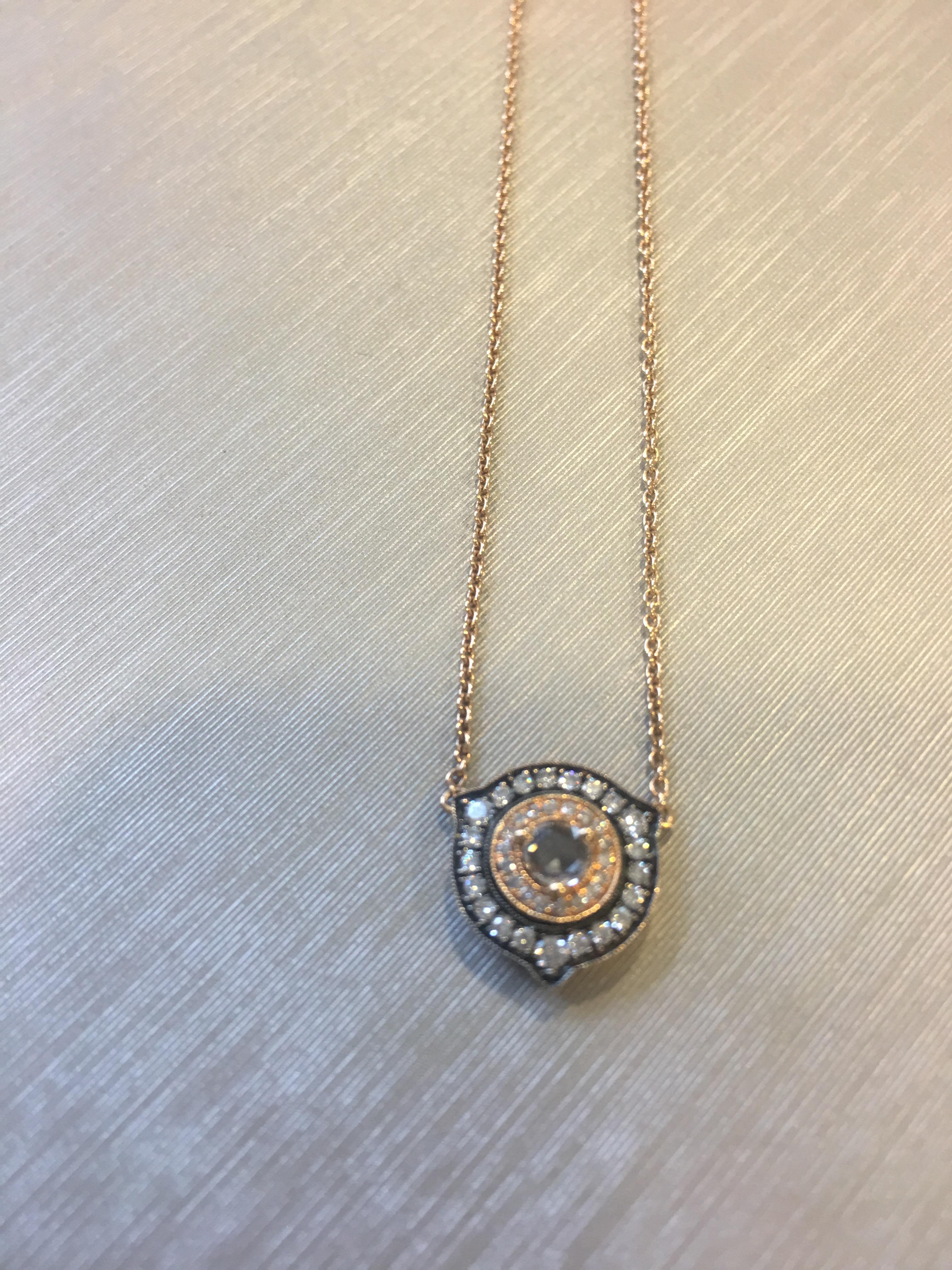 Contemporary 18 Karat Gold Monan 0.31 Carat Diamond Necklace For Sale