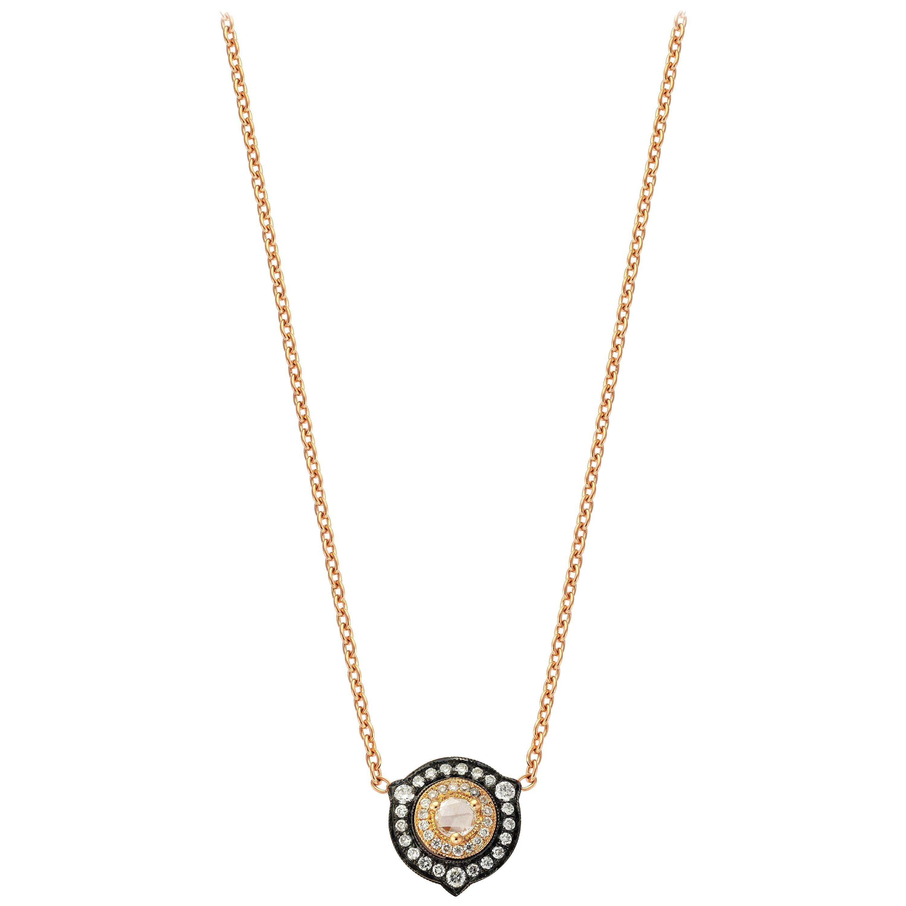 18 Karat Gold Monan 0.31 Carat Diamond Necklace For Sale