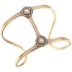 18 Karat Gold Monan 1.44 Carat Diamond Cuff Bracelet
