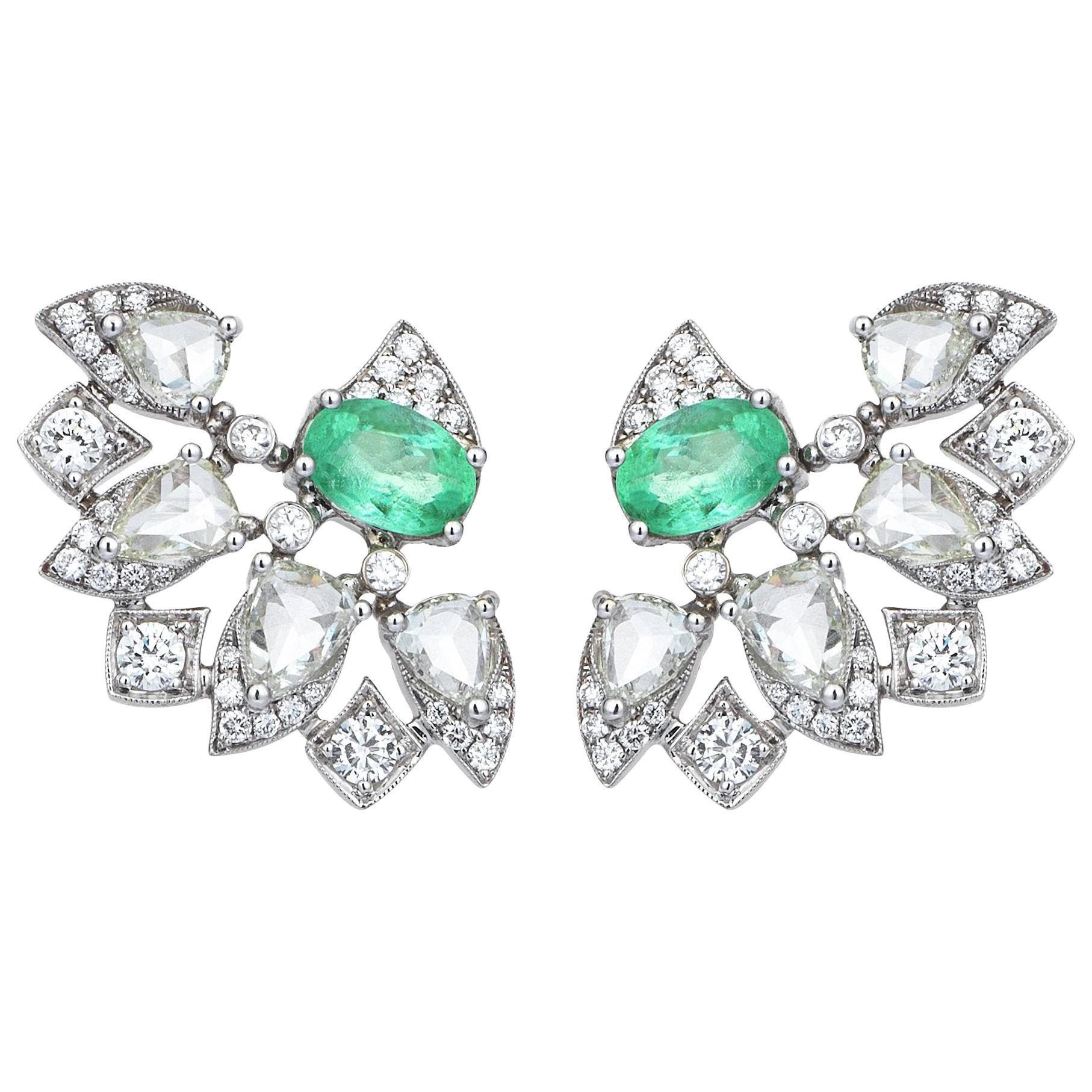 18 Karat Gold Monan 1.48 Carat Paraiba and 2.68 Carat Diamond Earrings