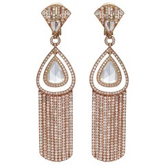 18 Karat Gold Monan 8.24 Carat Diamond Earrings