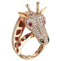 18 Karat Gold Monan Another World 2.59 Carat Giraffe Ring