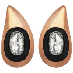 18 Karat Gold Monan Sultan Earrings Set with 1.85 Carat Rose Cut Diamonds