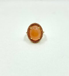 18 Karat Gold Moonstone, Sapphires and Diamonds Italian Ring