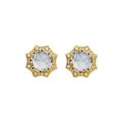 18 Karat Gold Moonstone Studs Suneera