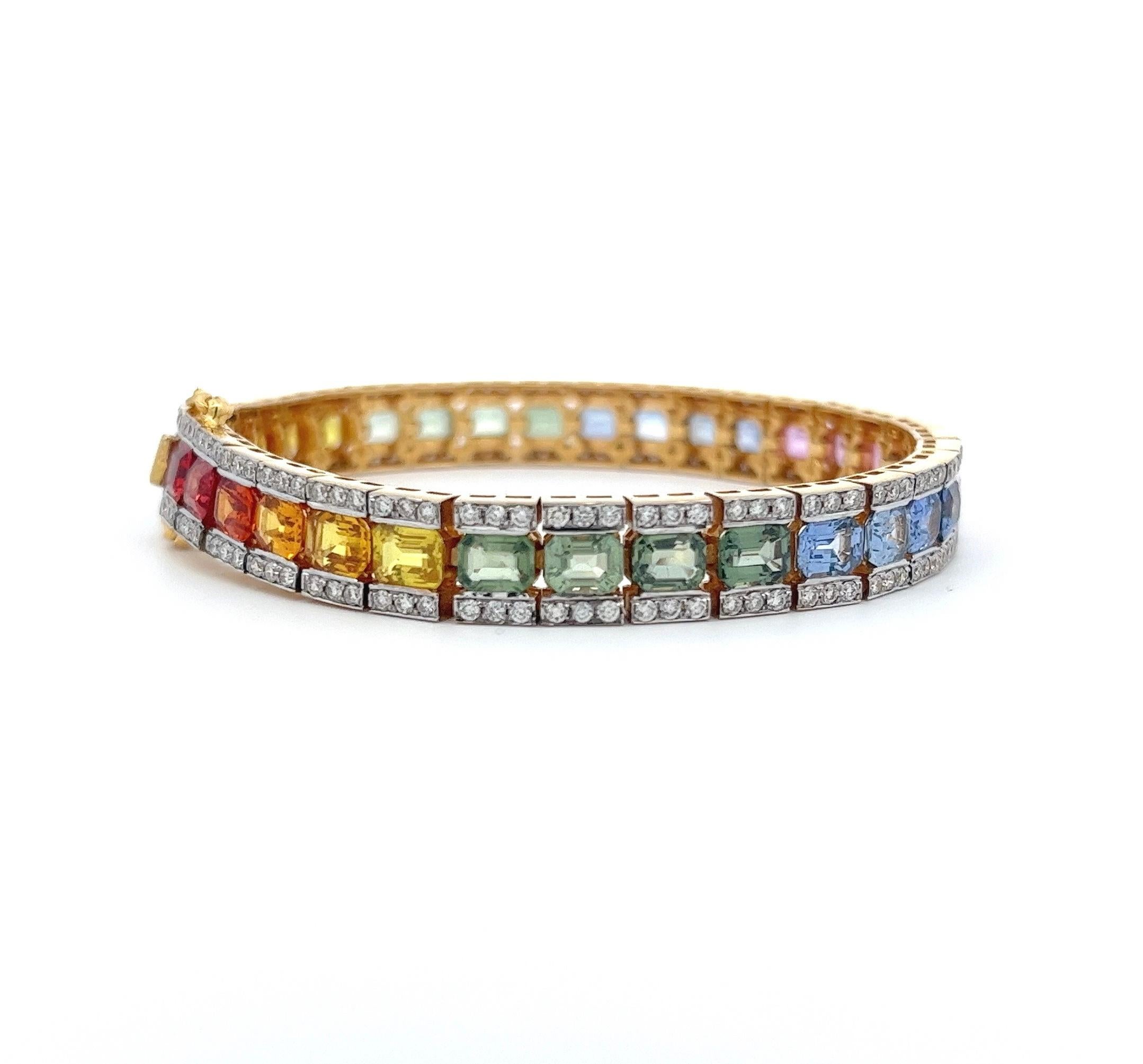 rainbow diamond tennis bracelet