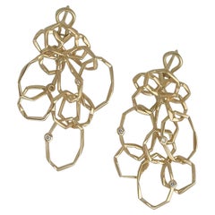 18 Karat Gold Multi Shape Earrings with Diamonds