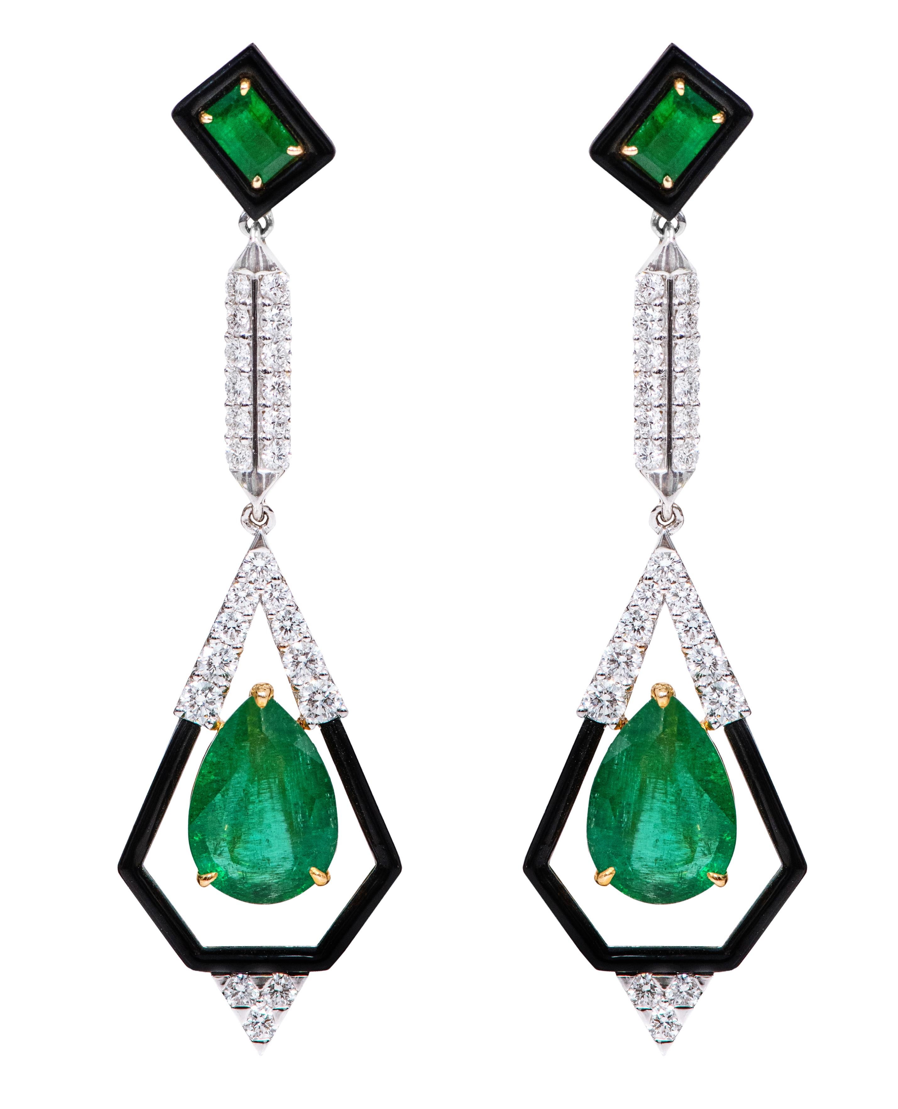 black emerald earrings