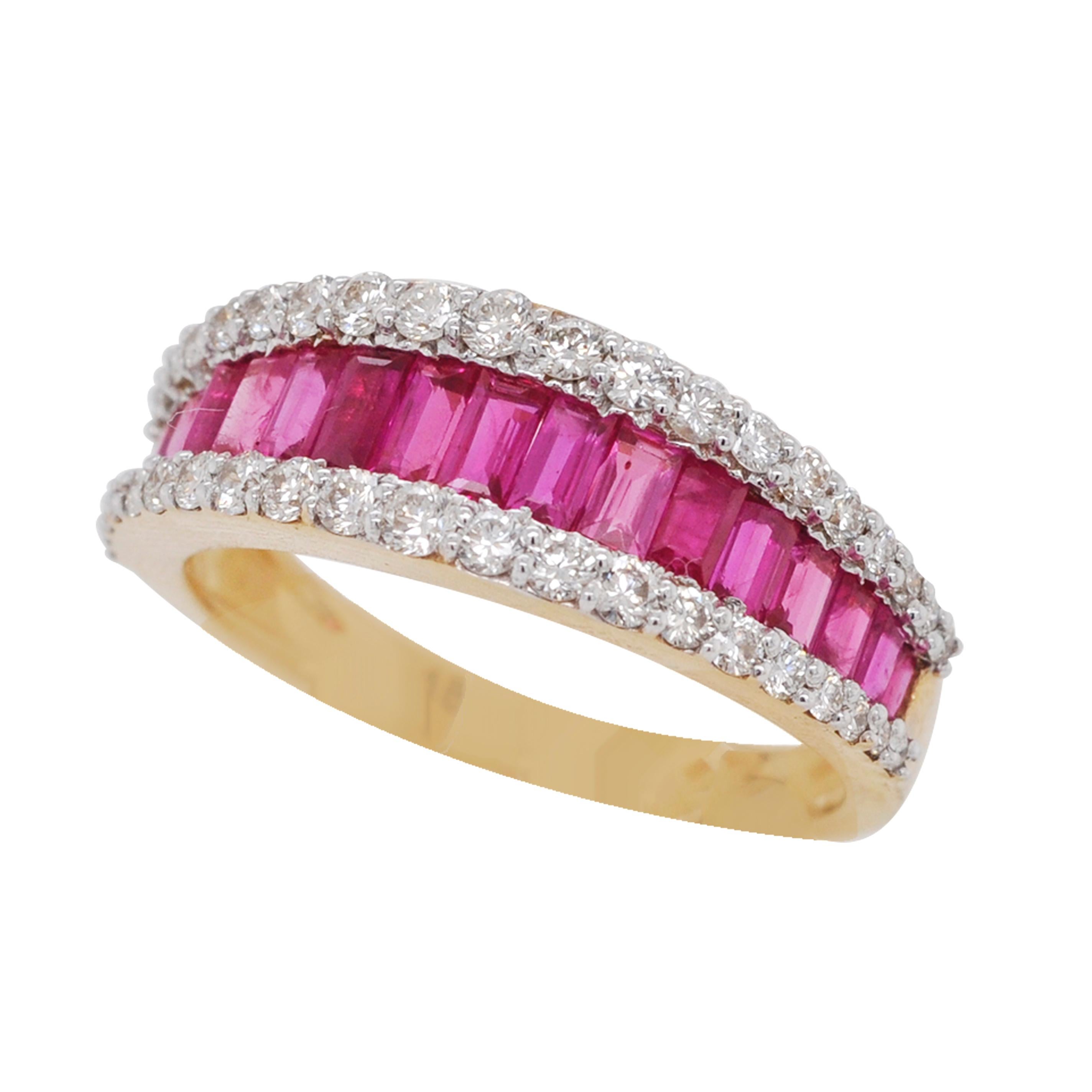 18 Karat Gold Natural Ruby Diamond Huggies Pendant Necklace Earrings Ring Set For Sale 7