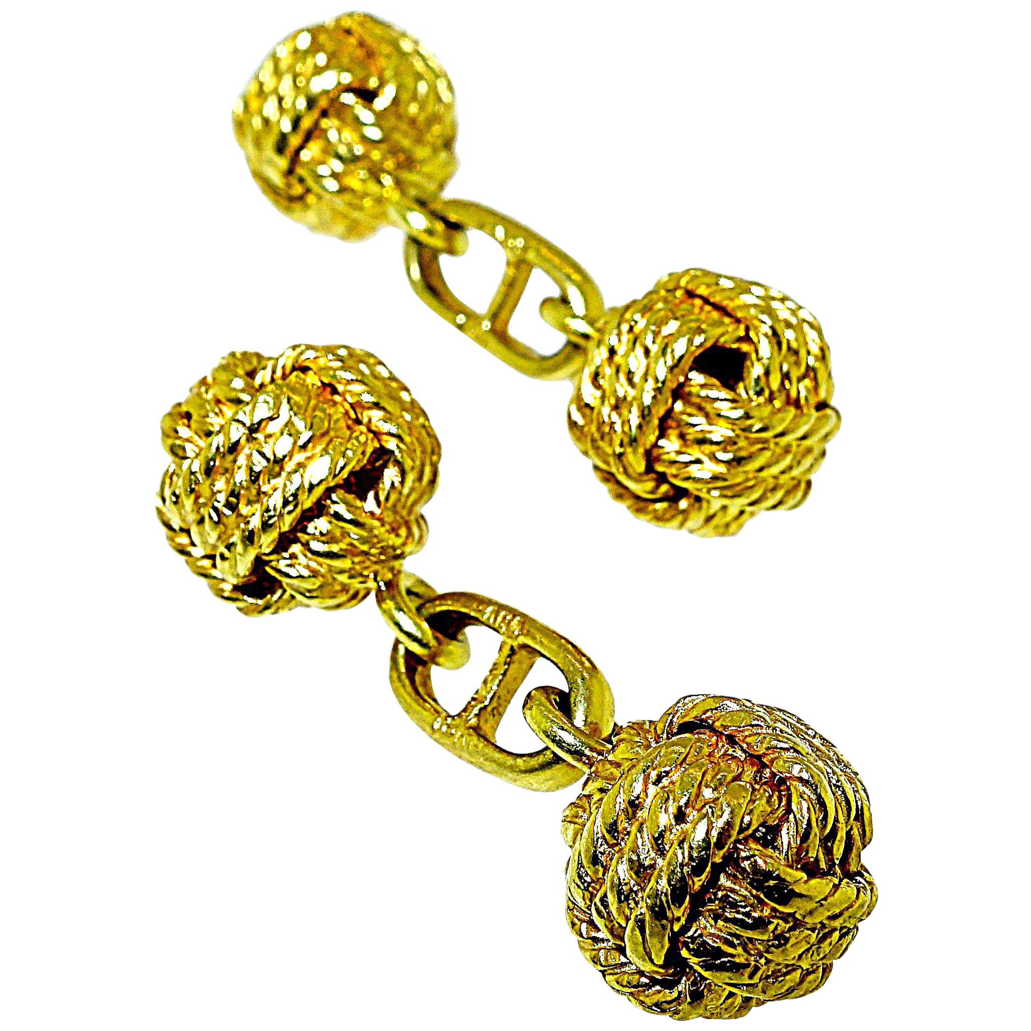 18 Karat Gold Nautical Motif Cufflinks