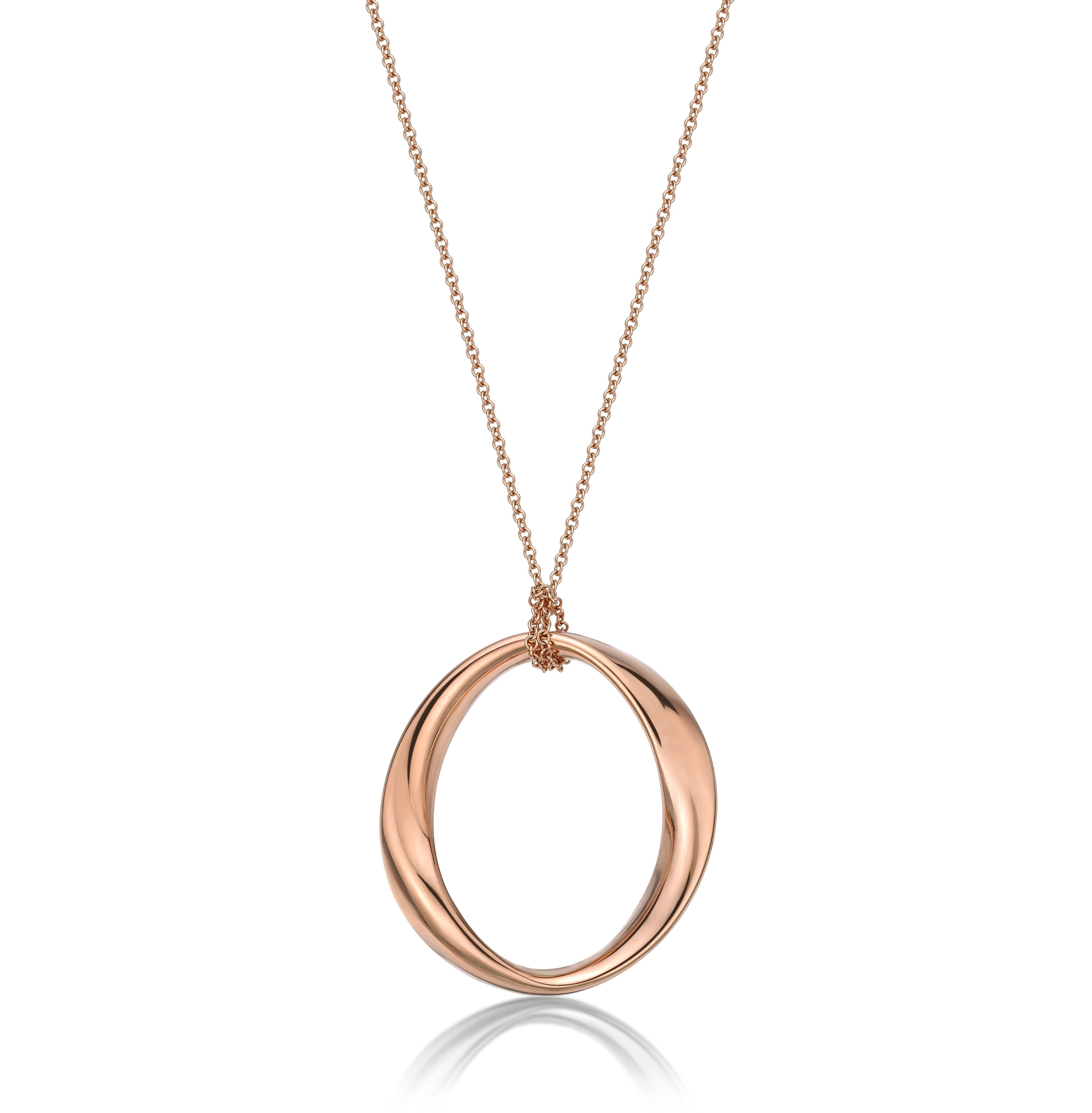‘’ O ’’  shape 18K gold necklace with detachable  pendant, available in different colours ( yellow gold, white gold and rose gold), simple, elegant and stylish. 