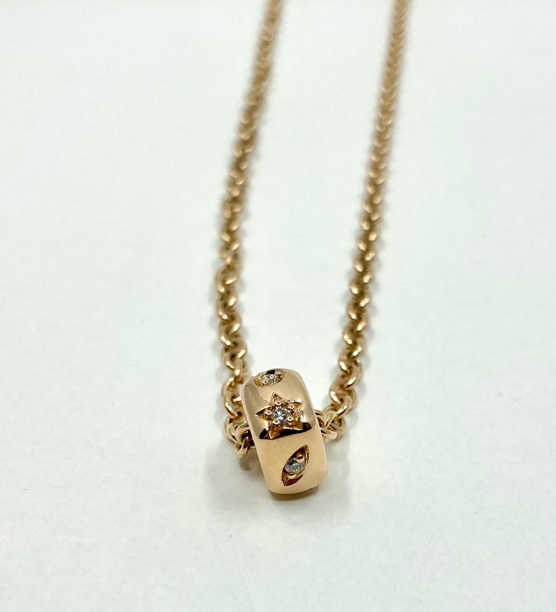 Modern 18 Karat Gold Italian Necklace, with Diamonds For Sale