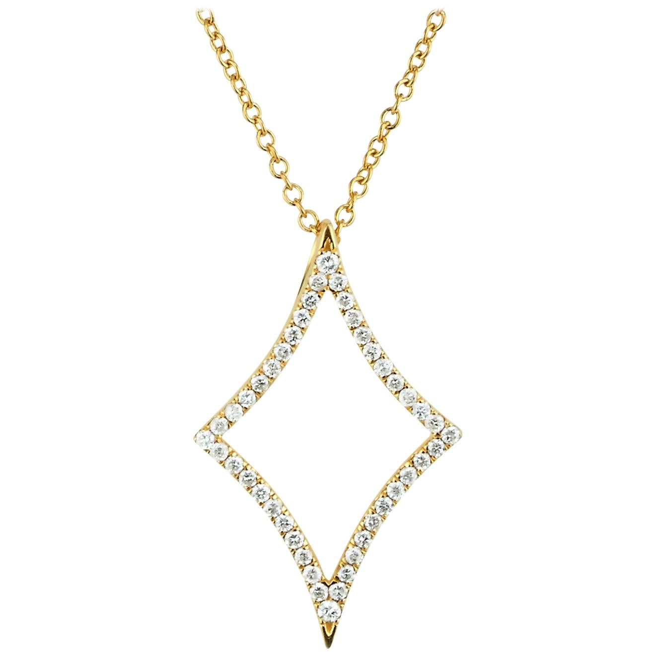 18 Karat Gold North Star Diamond Necklace