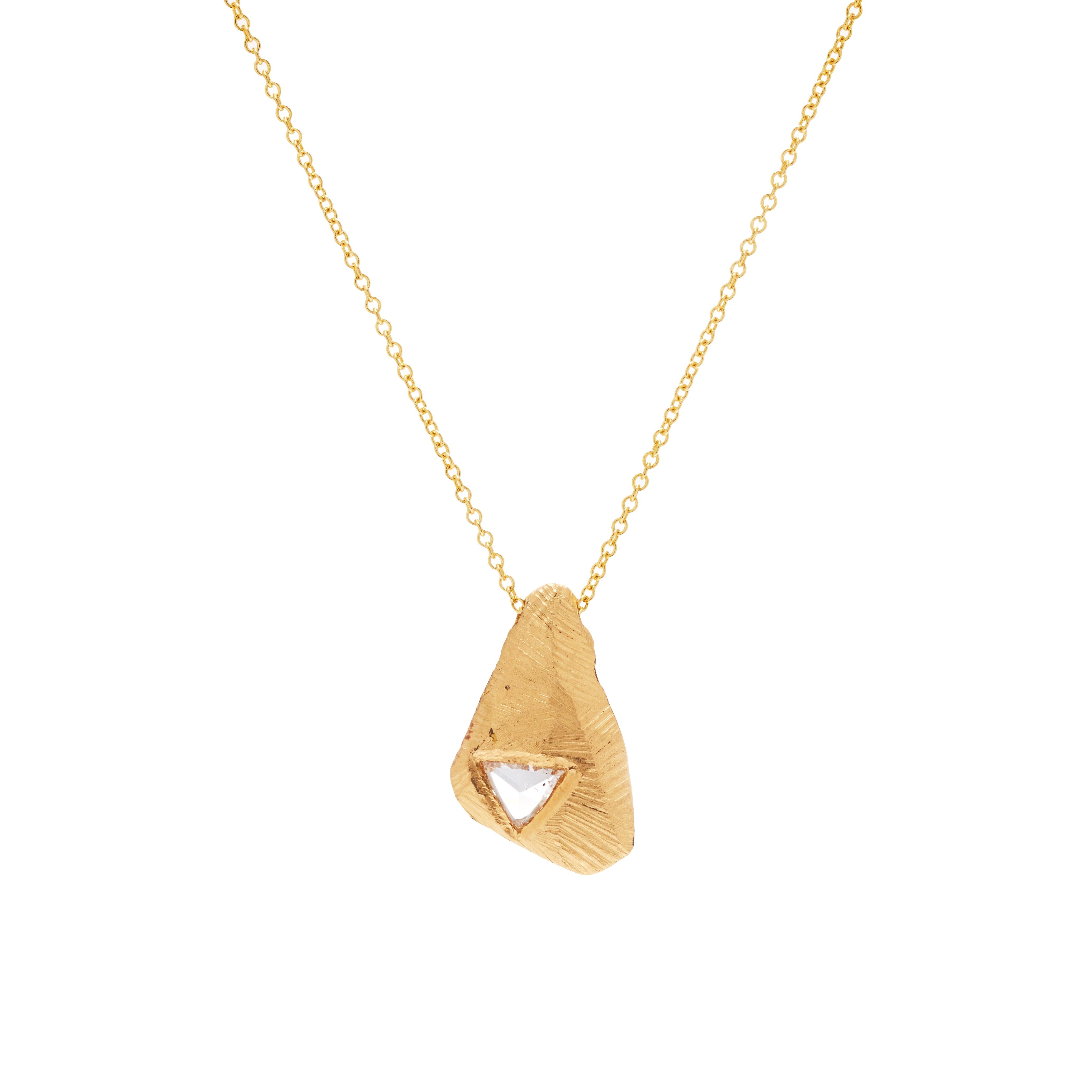 18 Karat Gold One-of-a-Kind Diamond Necklace For Sale
