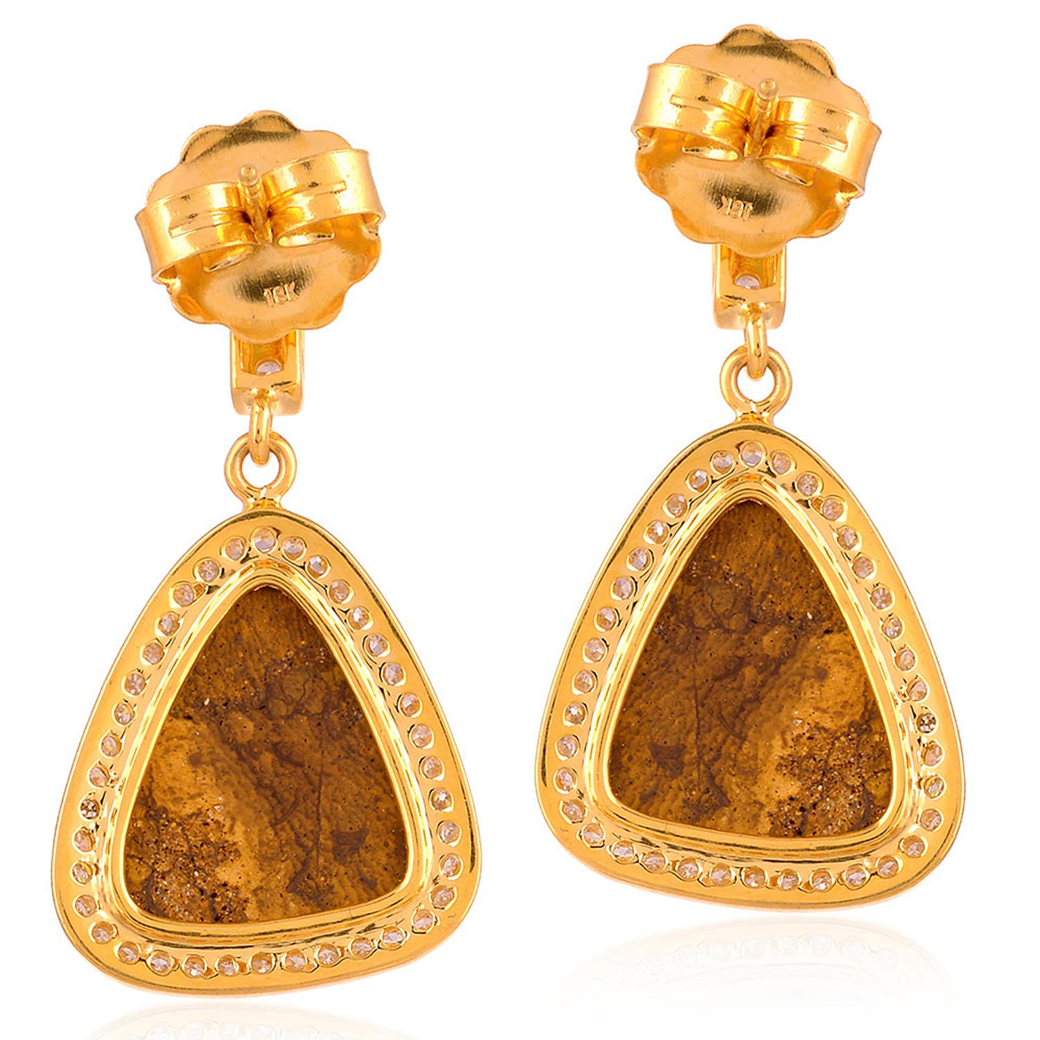 These beautiful drop earrings are handcrafted in 18K gold. It is hand set in 7.9 carats opals & .76 carats diamonds.

FOLLOW  MEGHNA JEWELS storefront to view the latest collection & exclusive pieces.  Meghna Jewels is proudly rated as a Top Seller