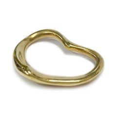18K Yellow Gold Open Heart Pendant, Circa 1990s, Unisex Jewelry