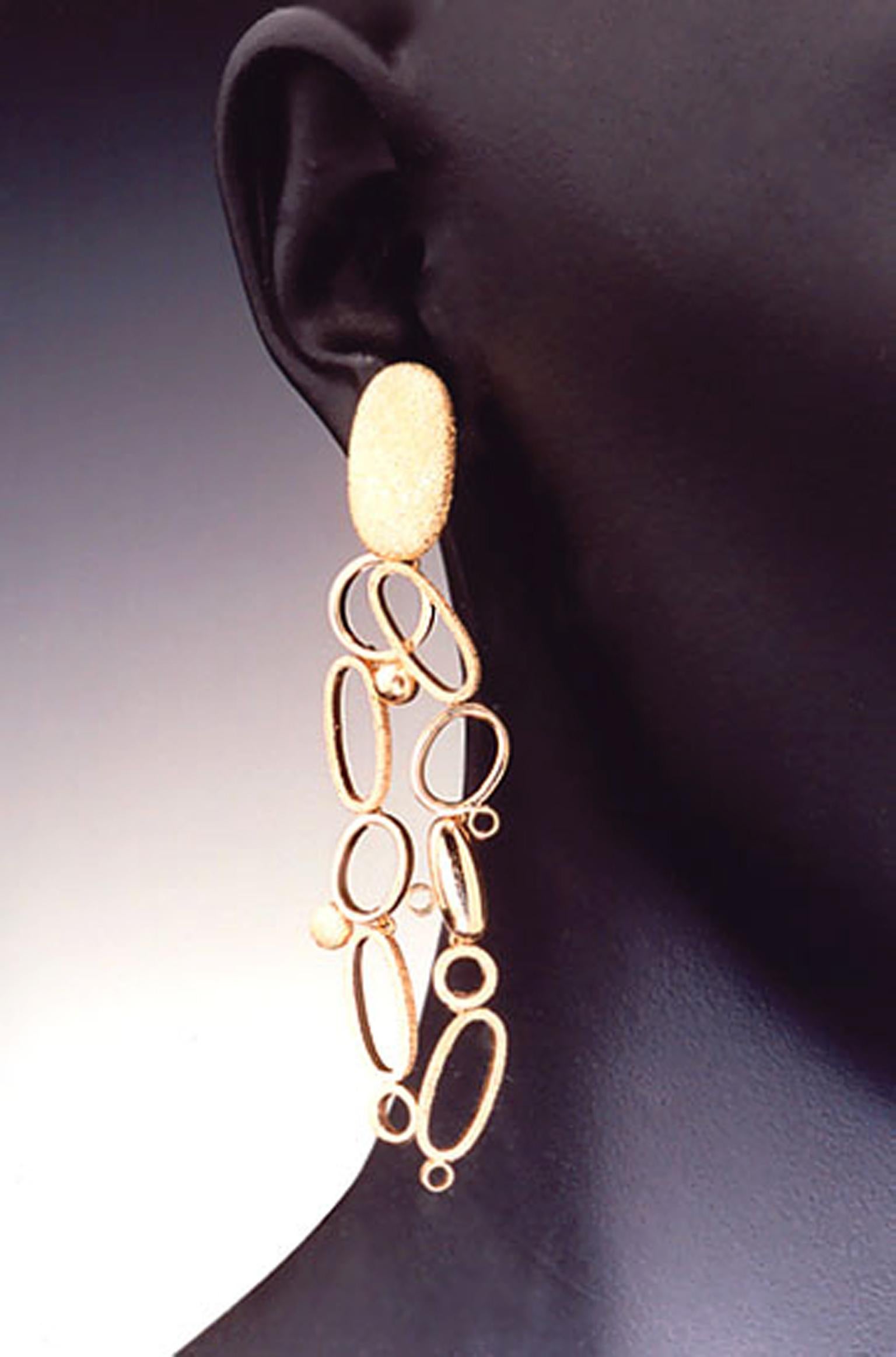Women's 18 Karat Yellow Gold detachable earrings For Sale