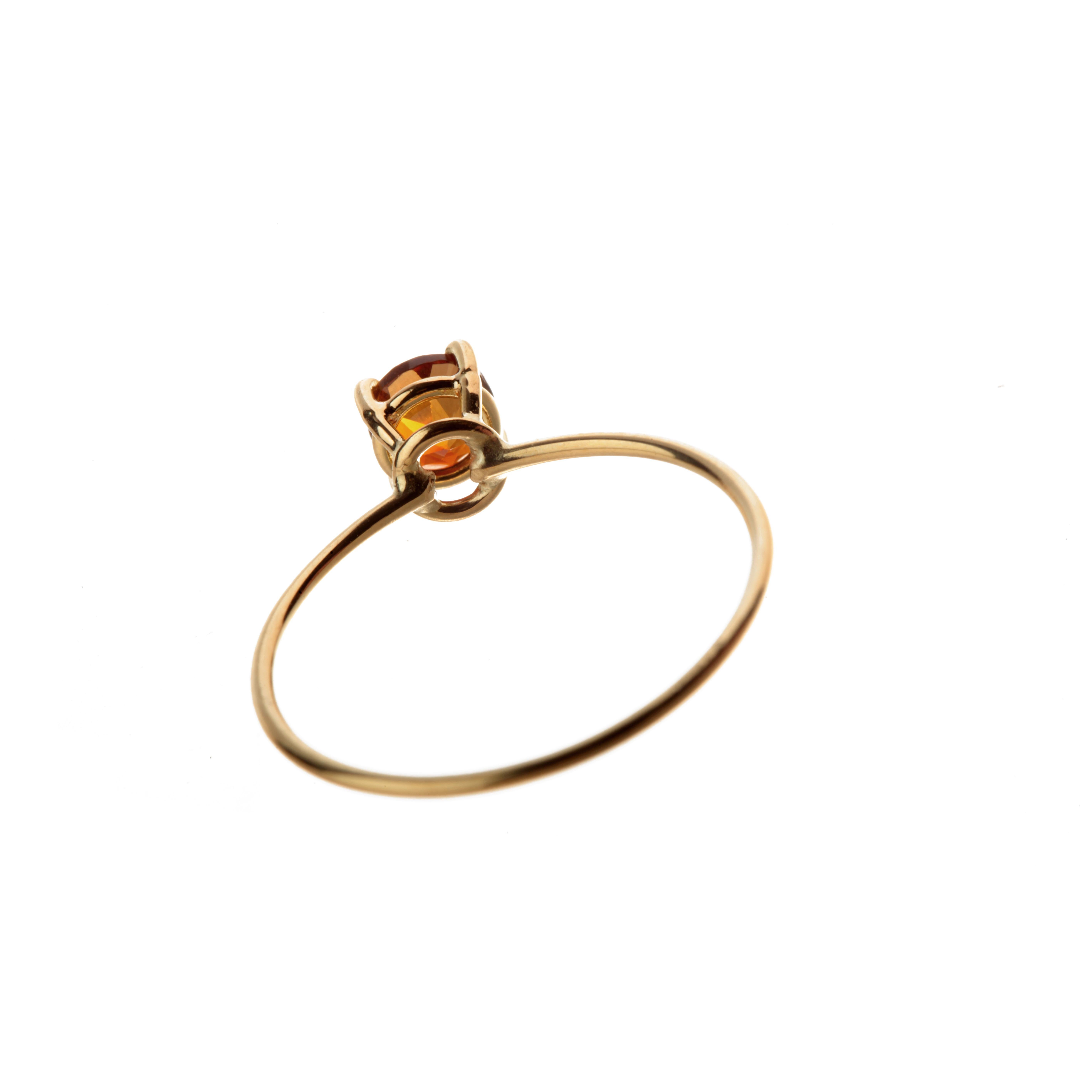 Bague cocktail chic et moderne en or 18 carats avec tourmaline orange, faite à la main en vente 2