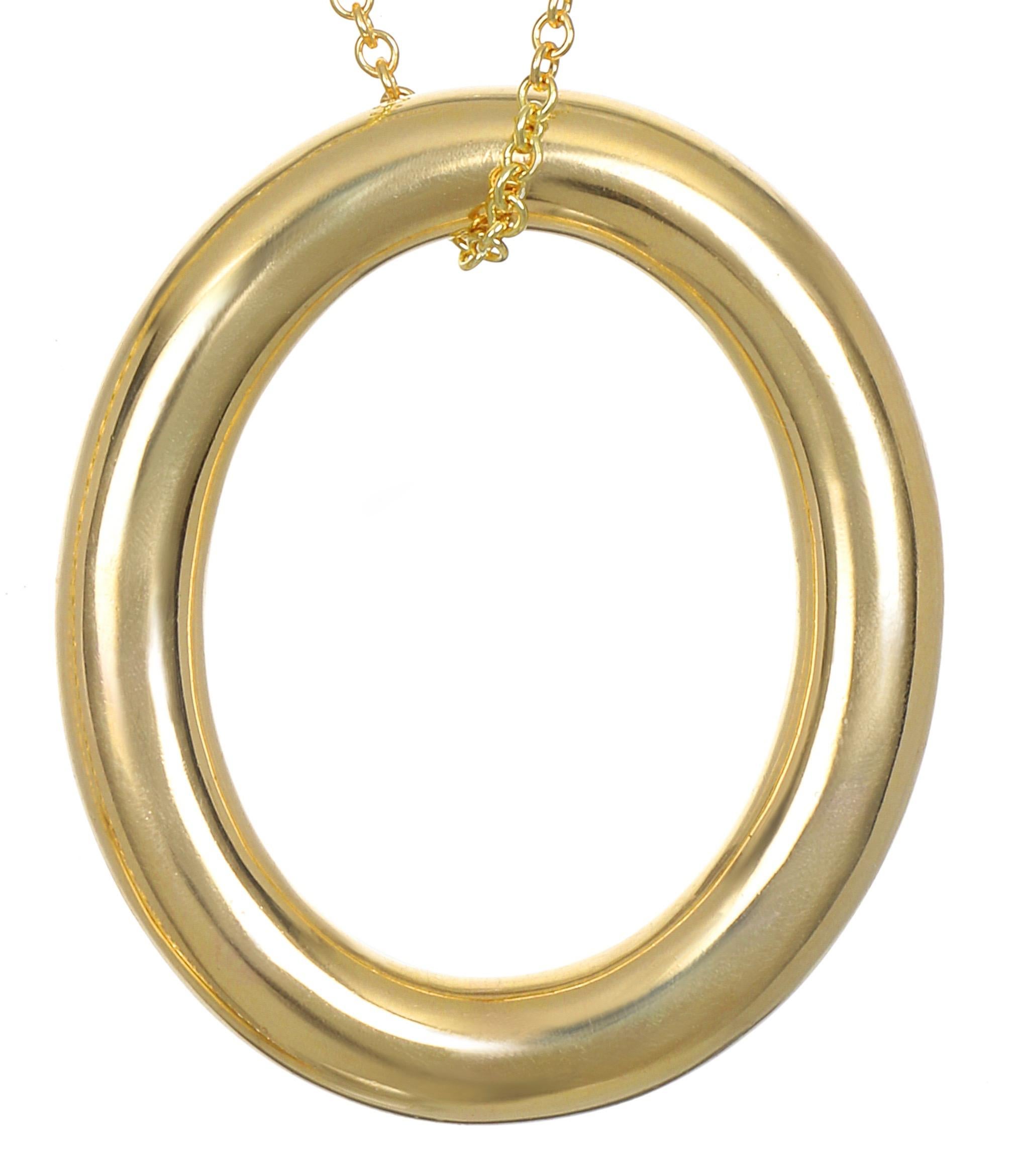 Contemporary 18 Karat Gold Oval Diamond Micro Pave Reversible Pendant Necklace