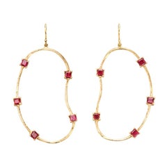 Susan Lister Locke Oyster Earrings with 3.5 Carat Rubies in 18 Karat Gold