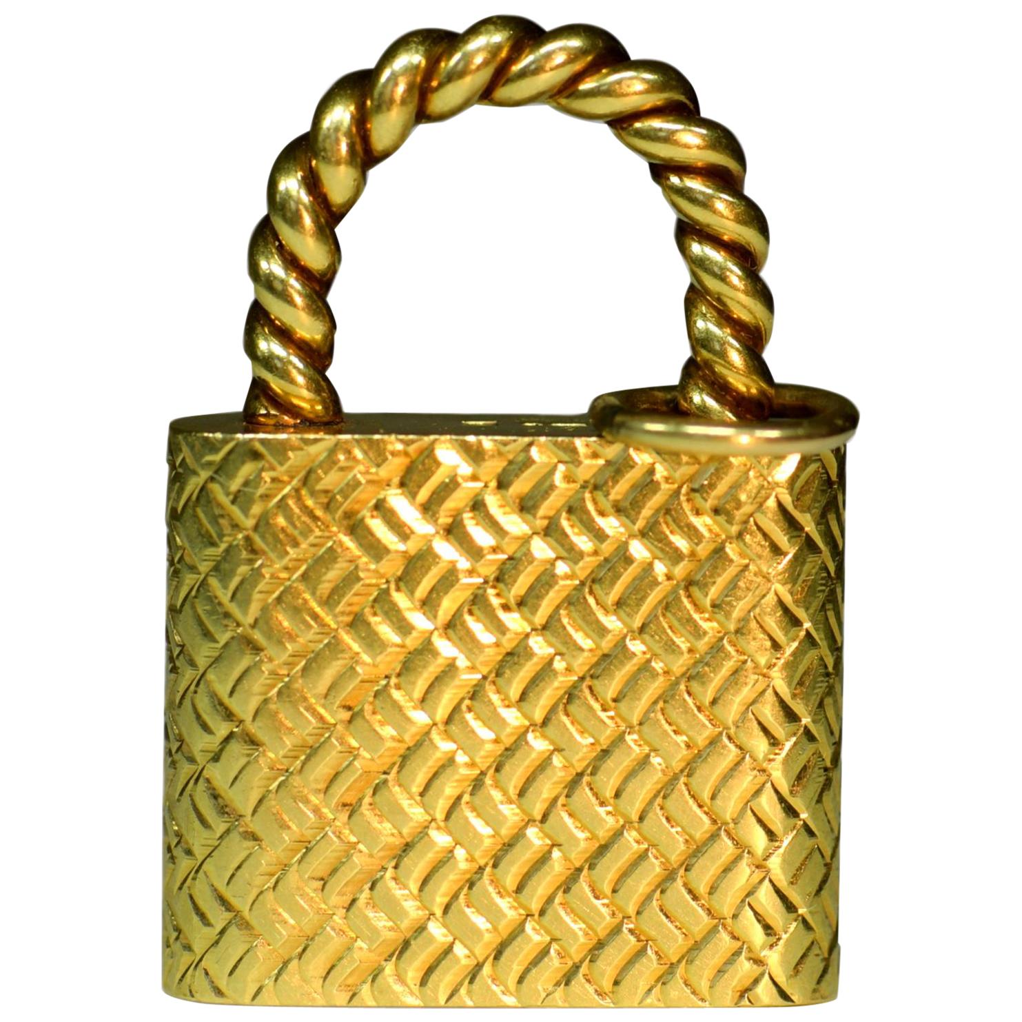 18 Karat Gold Padlock Pendant by Cartier