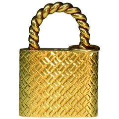 Vintage 18 Karat Gold Padlock Pendant by Cartier