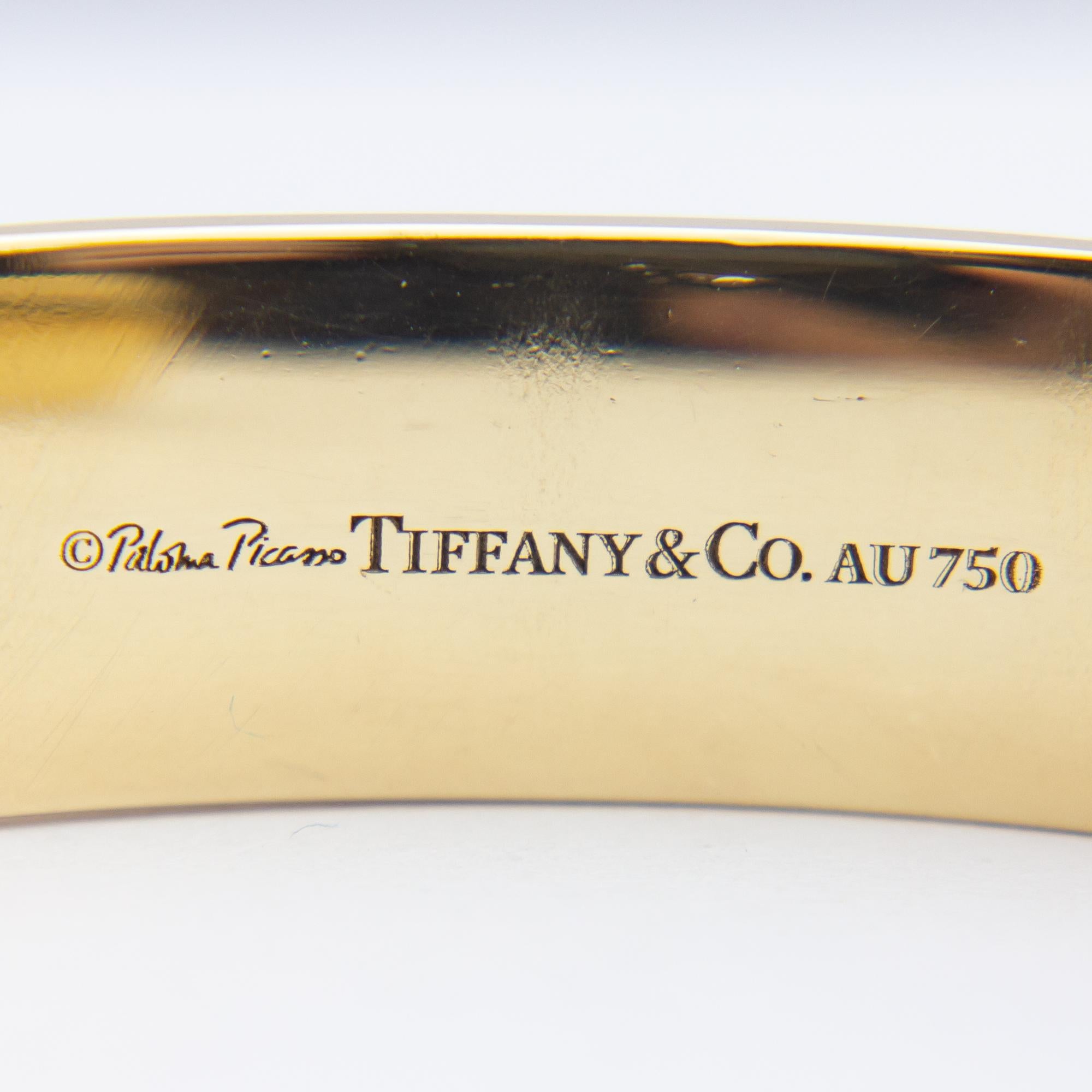 Modernist 18 Karat Gold, Paloma Picasso For Tiffany & Co 'Groove' Cuff