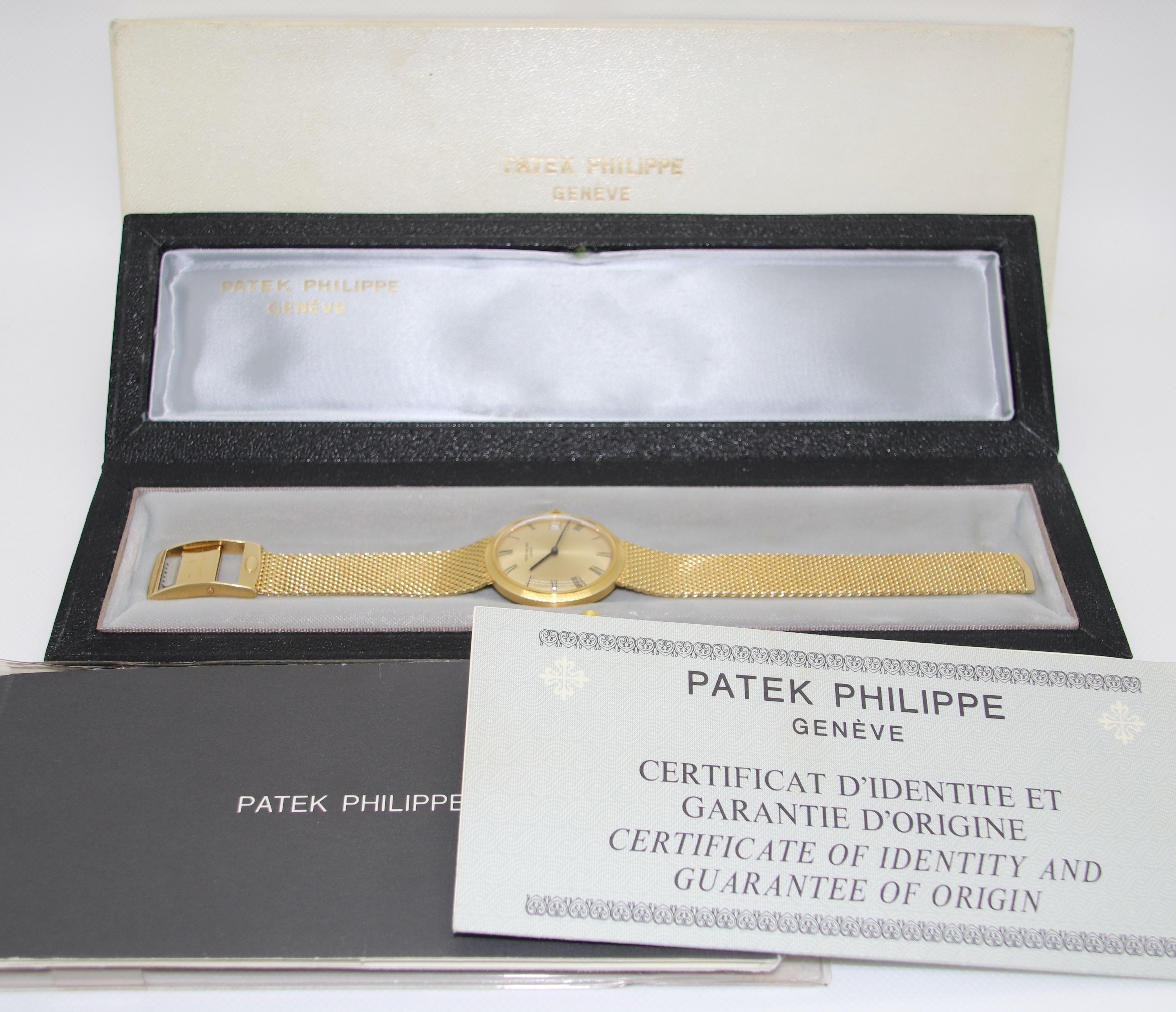 18 Karat Gold Patek Philippe Calatrava Ref. 3565/1, Full Set, Mint, Unpolished 8