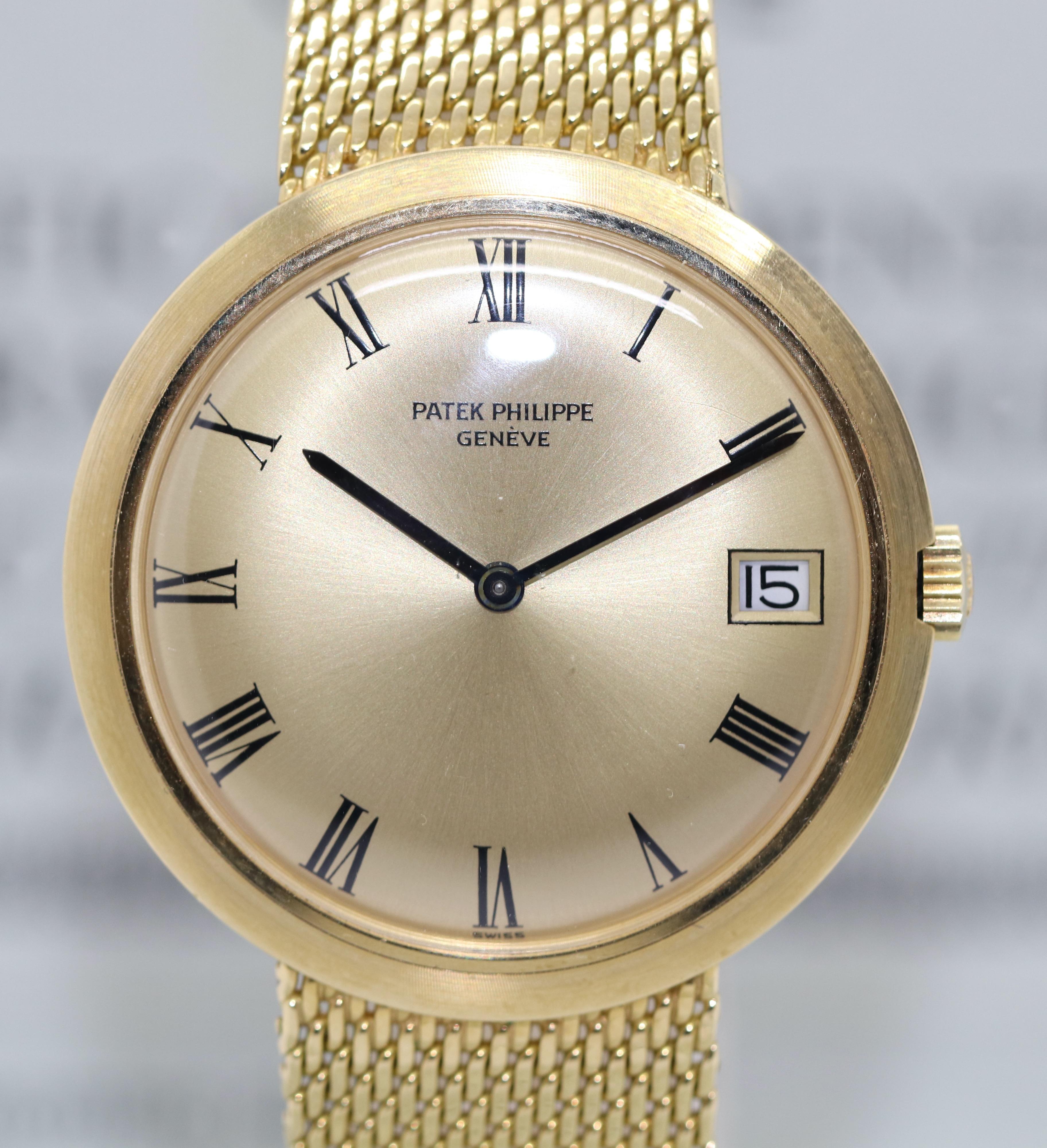 18 Karat Gold Patek Philippe Calatrava Ref. 3565/1. Full Set. Mint. Unpolished.

From 1st (private) owner. Beautiful Collectors Watch in perfect condition.