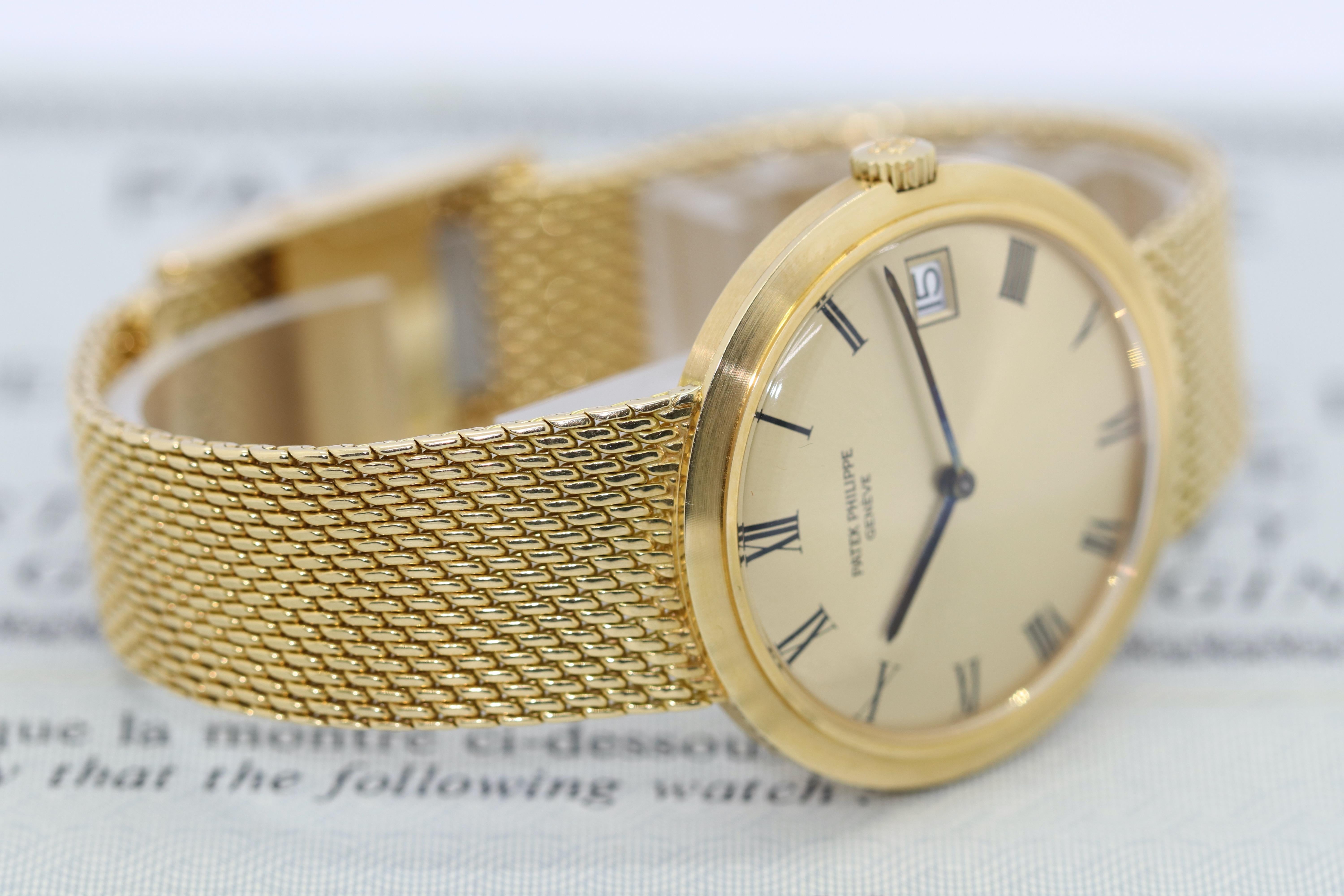 18 Karat Gold Patek Philippe Calatrava Ref. 3565/1, Full Set, Mint, Unpolished 1