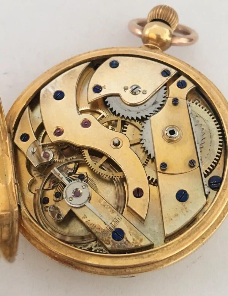 18 Karat Gold Patek, Philippe and Co. Geneve Half Hunter Keyless Pocket