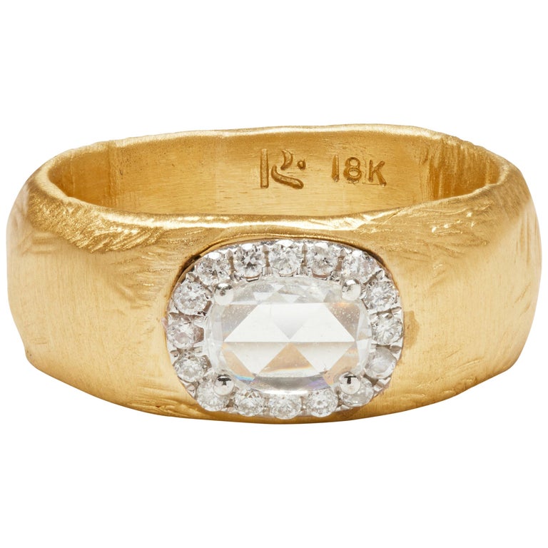 18 Karat Gold Pave Diamond Ring Carat .48 at 1stDibs 48 karat gold