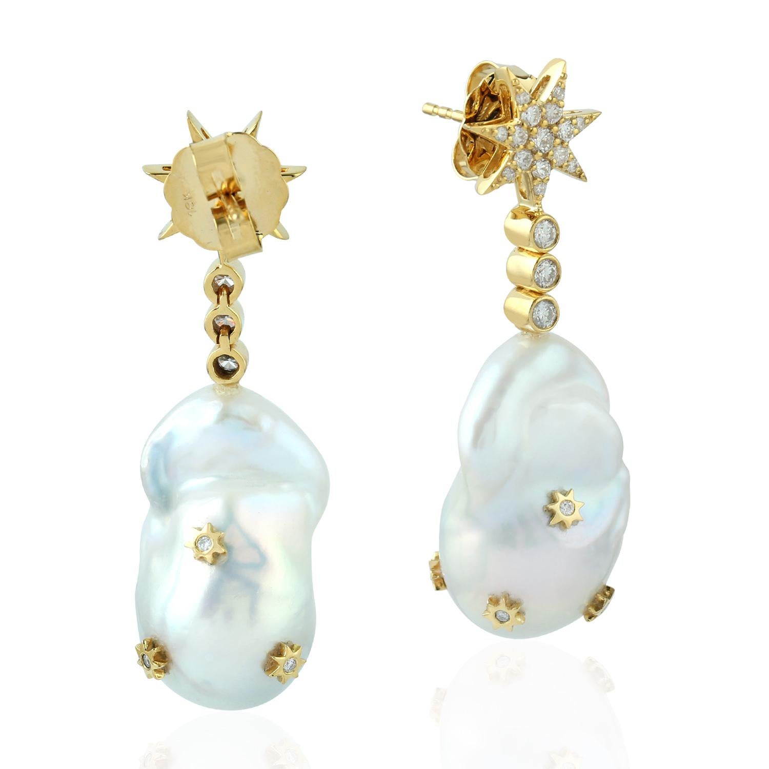 pearl star earrings