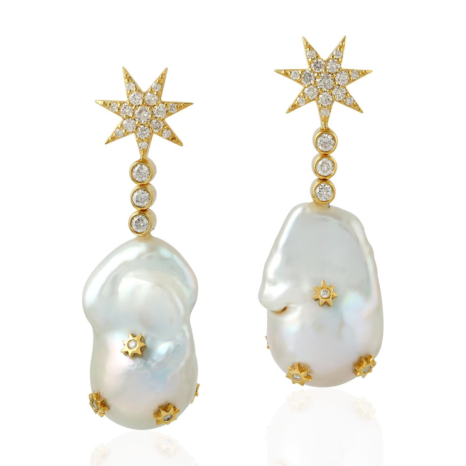 18k gold star earrings