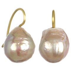 18 Karat Gold Pearl Drop Earrings