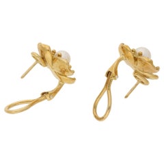 18 Karat Gold Pearl Tiffany & Co. Dogwood Earrings
