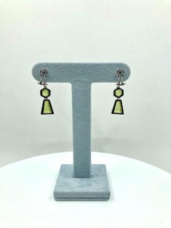 18 Karat Gold Peridot and Diamonds Earrings