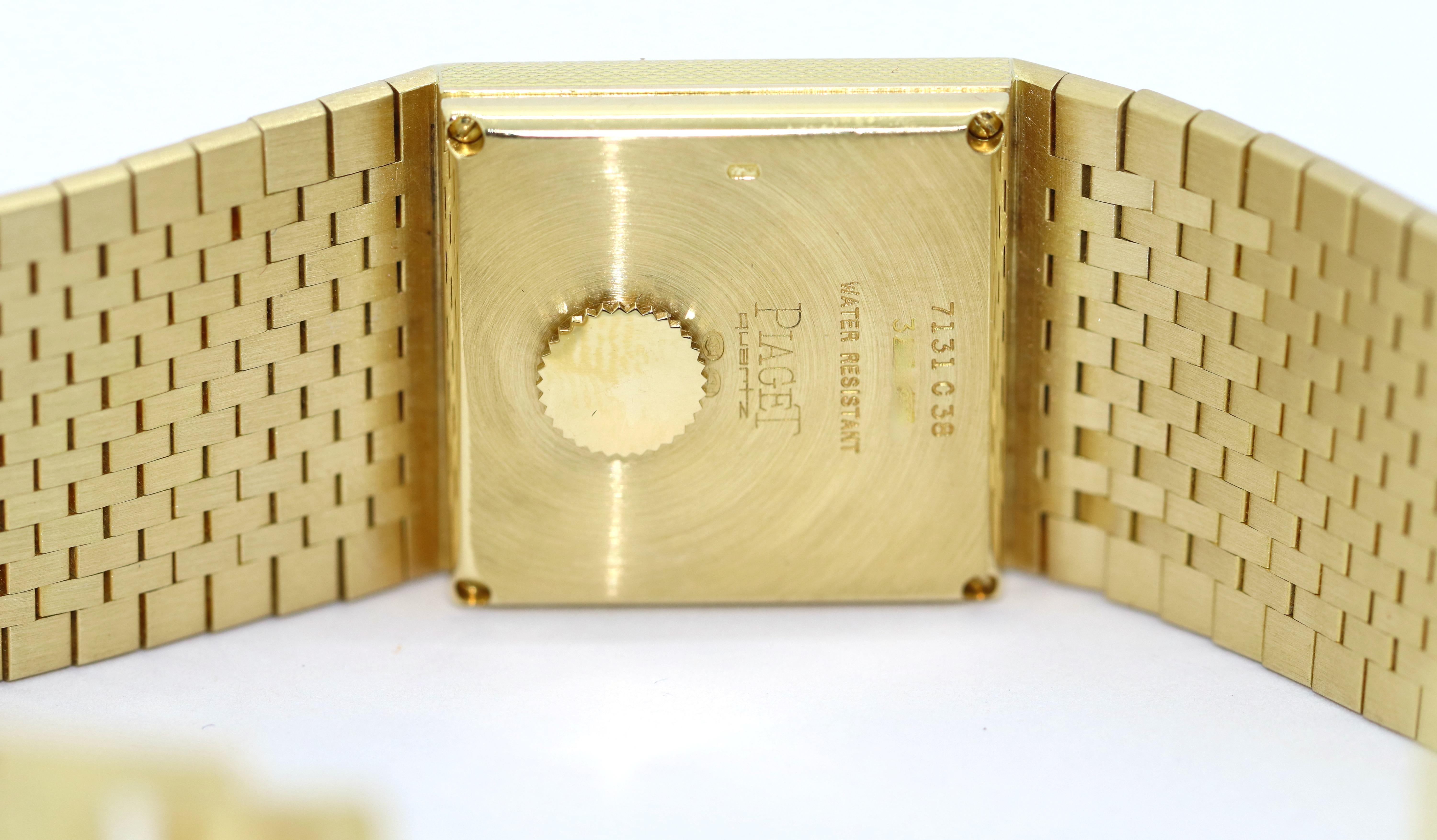 Piaget Polo Damenarmbanduhr aus 18 Karat Gold mit Art-déco-Design Ref, 7131 C38 6